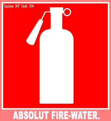 Absolute Fire-Water / арт, юмор, рекламная пародия, Absolute, Абсолют, водка, огнетушитель, огненная вода